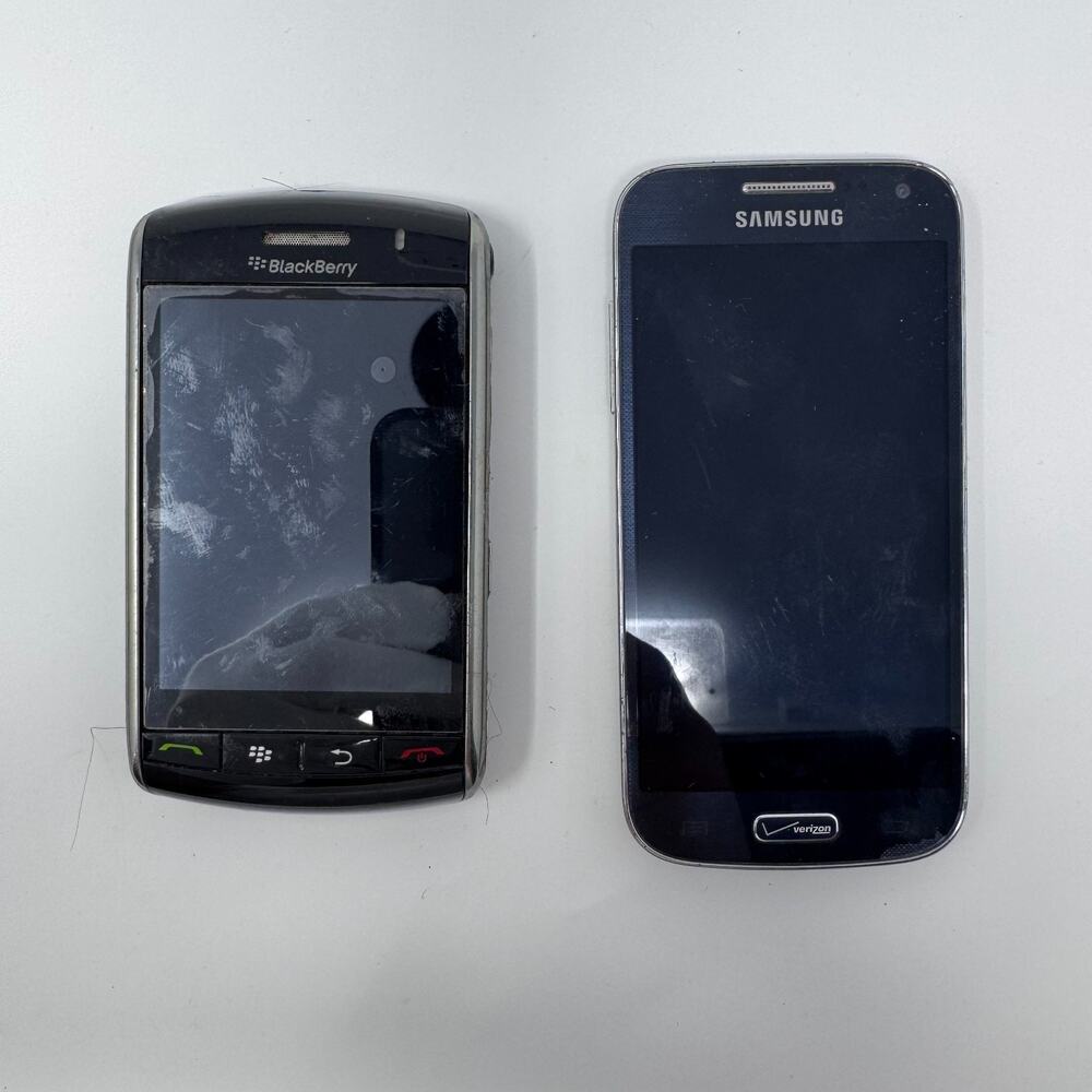 Lot of 2 Blackberry Storm 9530 and Samsung Galaxy S4 Mini Bundle Untested READ